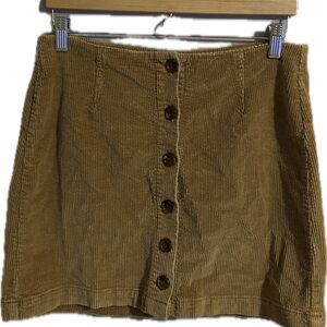 Others Follow Corduroy Button-Down Mini Skirt